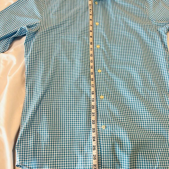 Banana Republic Grant Fit Stretch Long Sleeve Non Iron Blue Plaid Size L - Picture 6 of 8